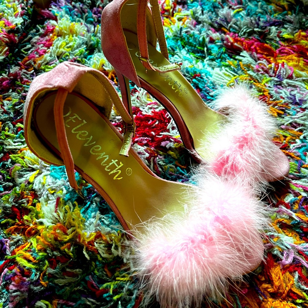 Pink Fluffy Heels